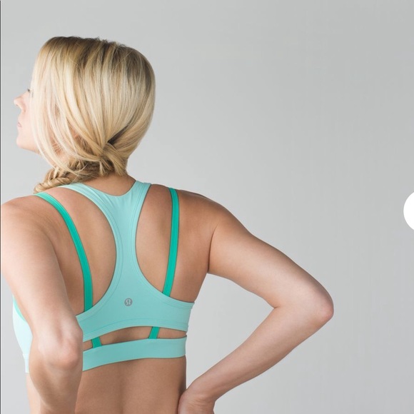 Lululemon Splendour Sports Bra - Blue Green Size 4 - Picture 4 of 9